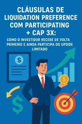 Imagem da notícia Cláusulas de Liquidation Preference com Participating + Cap 3x